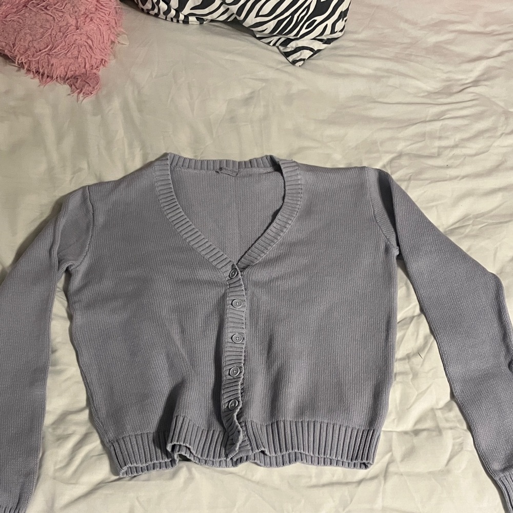 Purple/Blue Button Up Sweater